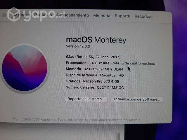 Apple iMac Apple Retina 5K 27'' 32 Gb i5 3.4GHz - Imagen 2