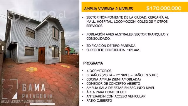 Amplia vivienda en 2 niveles
