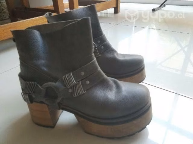 Zapatos 100% cuero gris Marca - Imagen 2