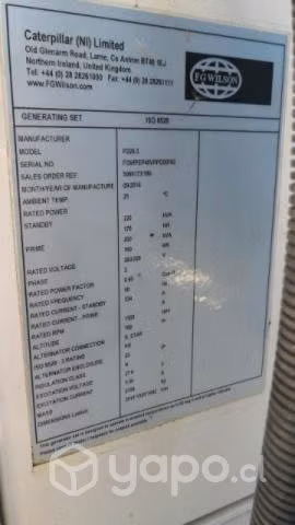 Generador eléctrico FG Wilson 220 kva