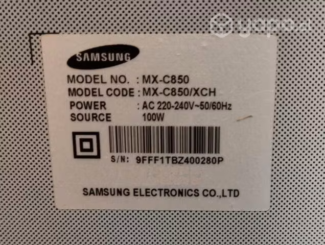 Sistema de audio samsung mx-c850