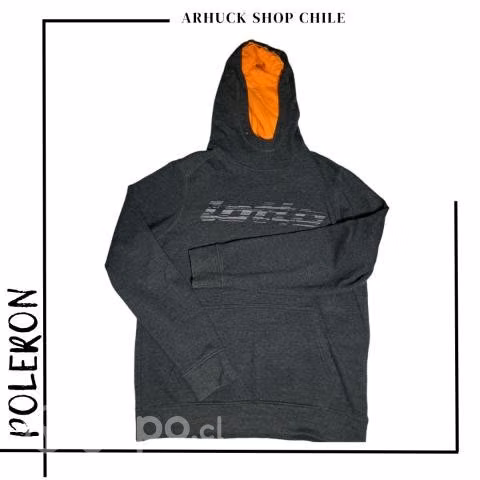 Poleron gris con naranja - Imagen 2