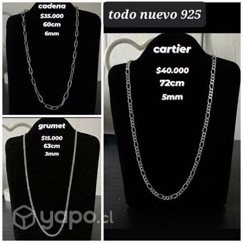 Cadenas de plata 925