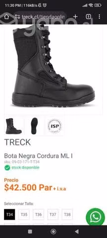 Botas tácticas color negro N 43 ( Treck)