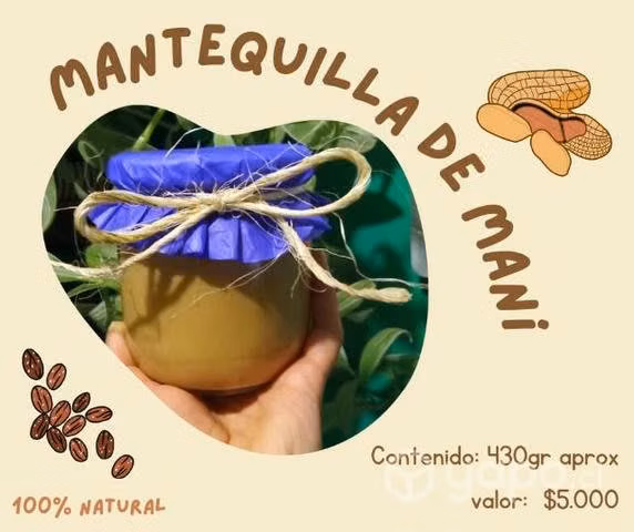 Mantequilla de mani natural