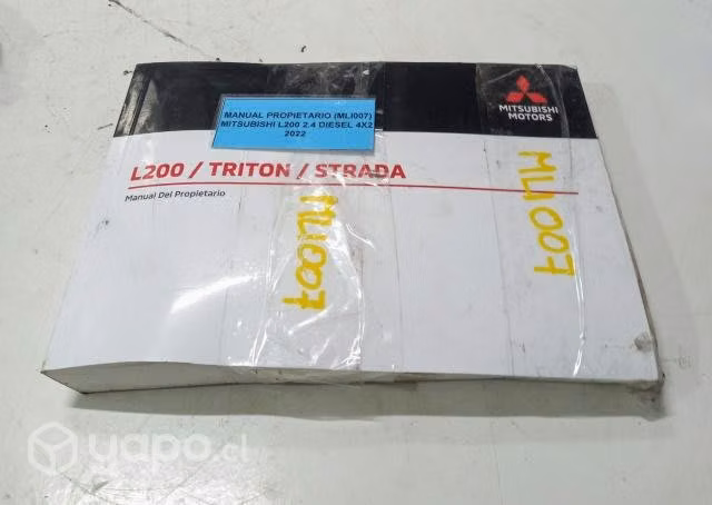 Manual Propietario (MLI007) Mitsubishi L200 2.4 Di