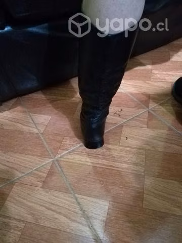 Bota dama cuero negra 38