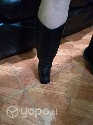 Bota dama cuero negra 38