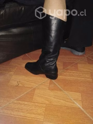 Bota dama cuero negra 38