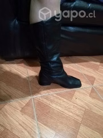 Bota dama cuero negra 38