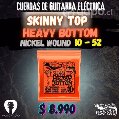 Cuerdas de guitarra ernie ball skinny top 10-52