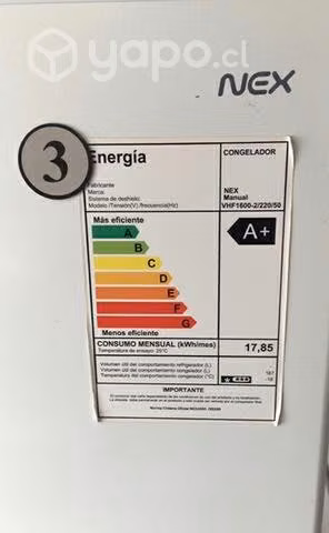 Congelador vertical nex