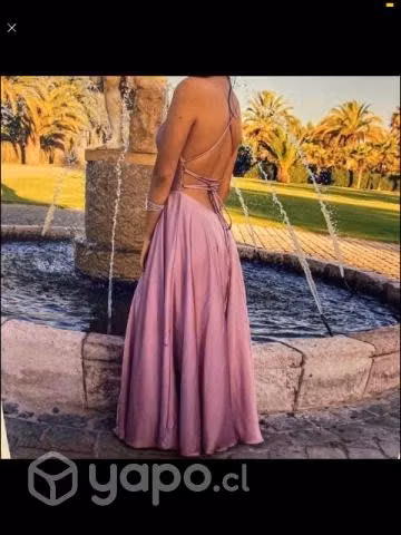 Vestido de Satén Rosado - Imagen 2