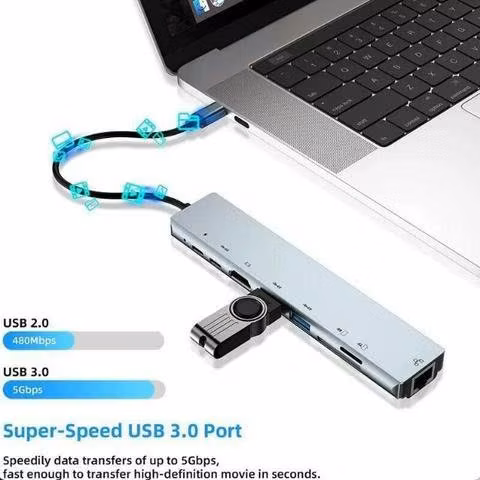 Hub 8 en 1 puerto usb - Imagen 3