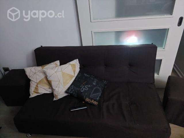 Futon cama + 2 puff + cojines - Imagen 3