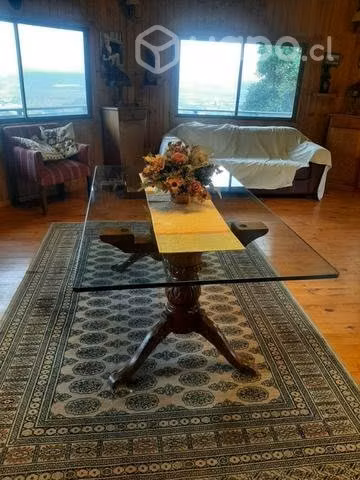 Comedor de encina con cubierta de vidrio - Imagen 4