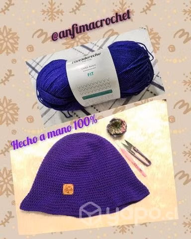 Bucket hat 100 %hecho a mano