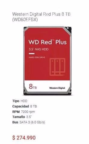 Disco Duro NAS 8TB Toshiba y Western digital