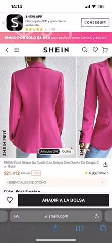 Blazer rosado nuevo talla s - Imagen 2