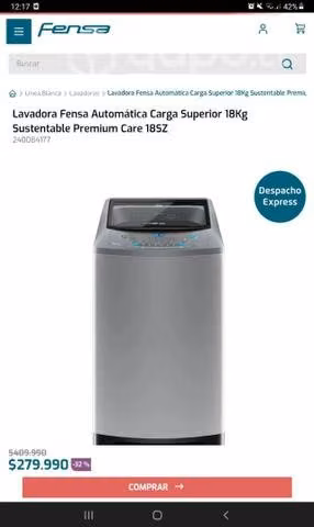 Lavadora Fensa Automatica 18kg,