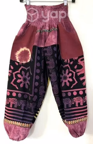 Pantalón Hindu Con Bolsillo Talla 10/12 Años Rosa