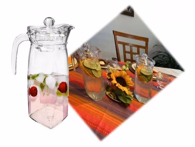 Jarra De Vidrio Alargada Con Tapa