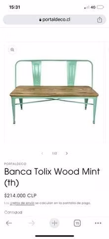 Banca Tolix Wood Mint terraza - Imagen 2