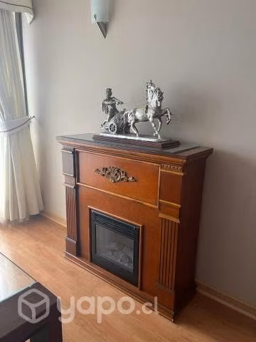 Arrimo de madera con estufa tipo chimenea