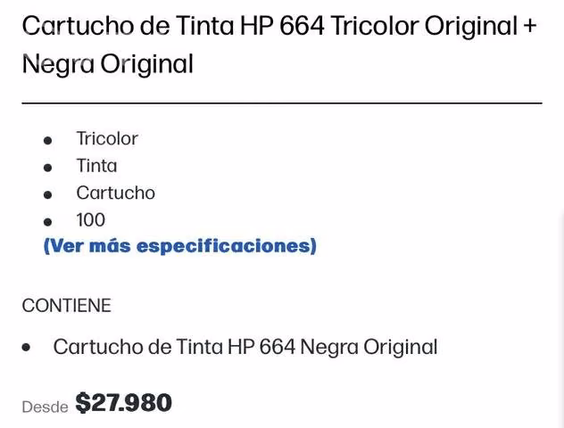 Impresora HP D.I.A. 1115 + Cartuchos tinta N/Trico