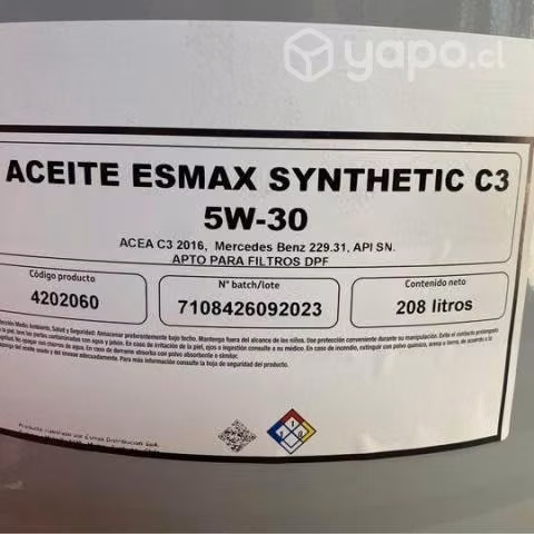 Aceite motor esmax synthetic c3 5w30 208 lt - Imagen 2