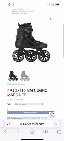 Patines Roller marca FR modelo FR3 3x110 talla 42