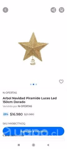 Árbol 1mt 80 luces y estrella incluidaa