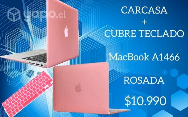 Carcasa + cubreteclado rosada MacBook a1466