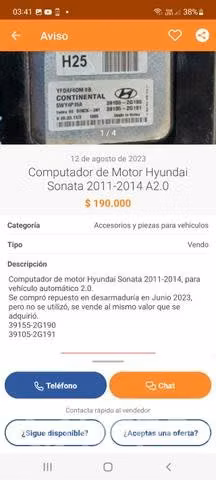 Repuestos Varios Hyundai Sonata 2012 OFERTA PACK