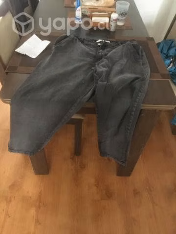 Jeans grises medios negros talla 46 unisex - Imagen 2