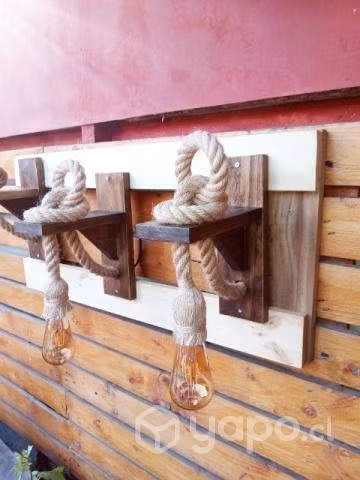 Lumimarias Rusticas con Ampolletas - Imagen 2