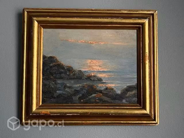 Oleo en madera pintor Manuel Casanova Vicuña