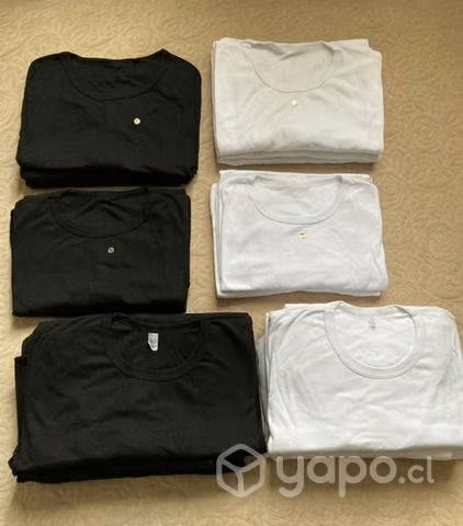 Poleras cuello redondo 100% algodón