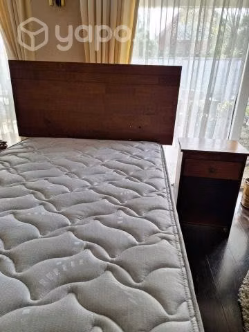 Box spring ROSEN 1 y 1/2 plaza, velador,respaldo