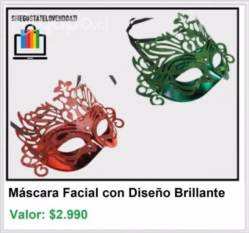 Máscara Facial con Diseño Brillante