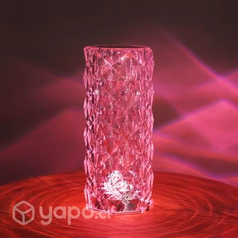 Lampara velador adorno de cristal rosa diamante t