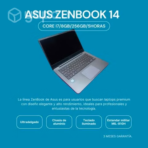 Asus ZENBOOK 14 Core i7 FHD Garantía