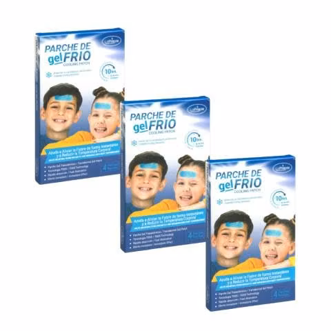 12 unidades Parche Gel Frío Infantil para fiebre