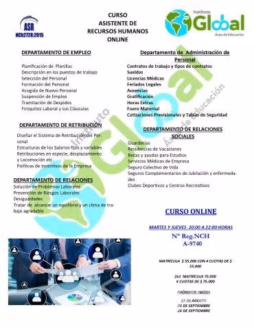 ¡promoción para curso de asistente de rrh