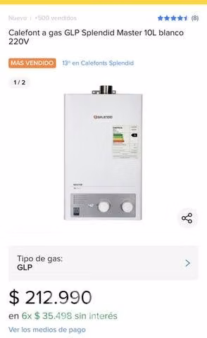 Calefon 13 litros