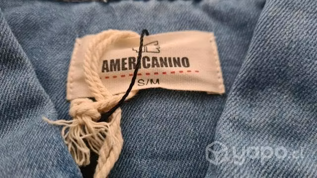 Camisa Manga Larga Americanino Denim Algodón Nuev