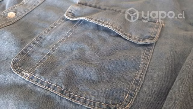 Camisa Manga Larga Americanino Denim Algodón Nuev