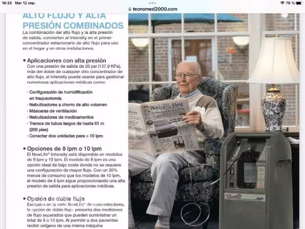 Concentrador de oxigeno Airsep Intensity