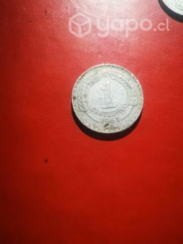 Moneda 1 centésimos 1962 y 1961