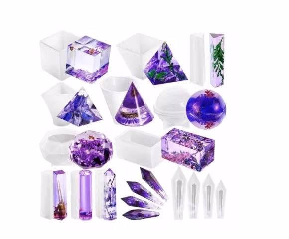Set De 16 Moldes De Silicona Surtidos Para Resina